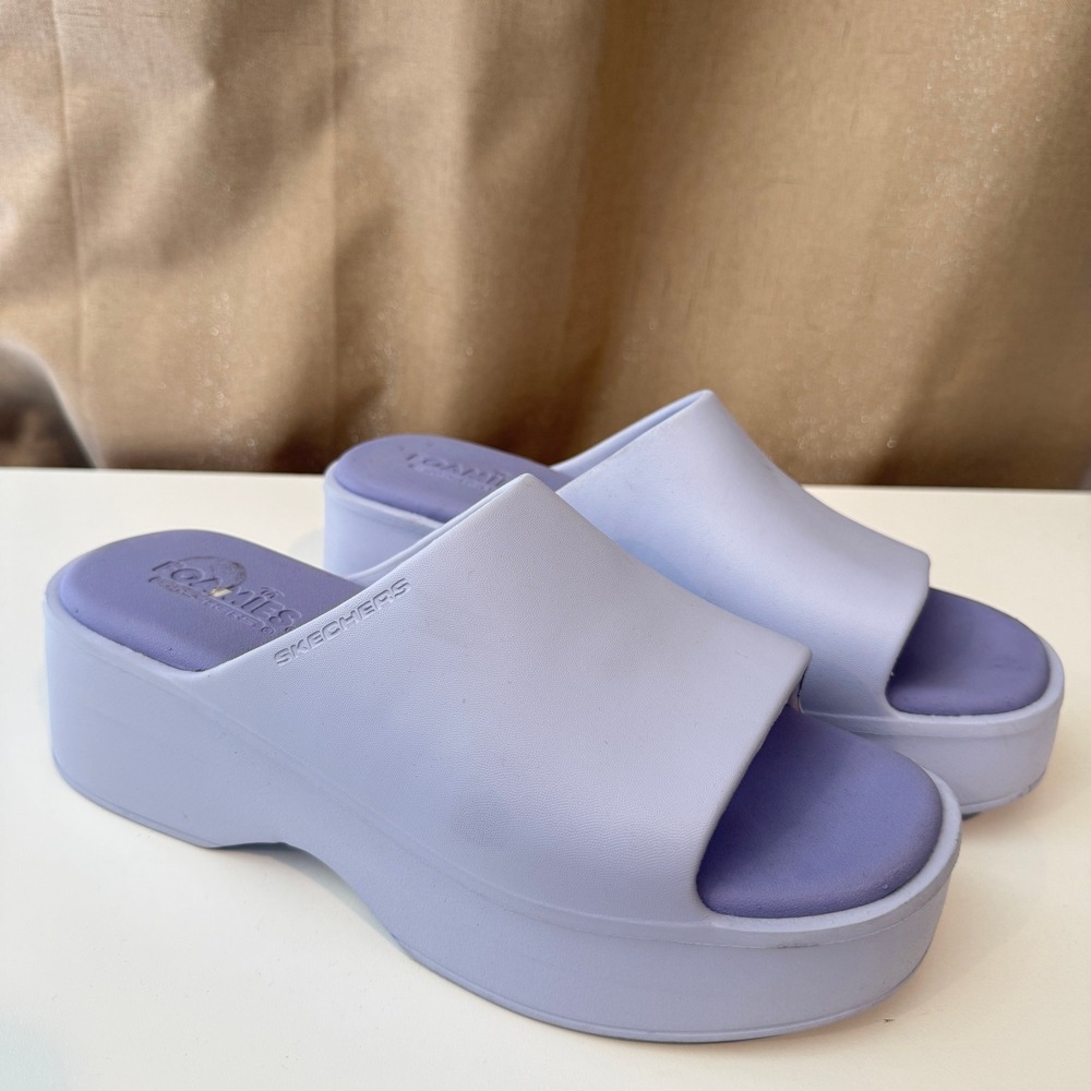 Skechers Foamies Platform Slide Sandals Periwinkle Purple 111660 Womens 8